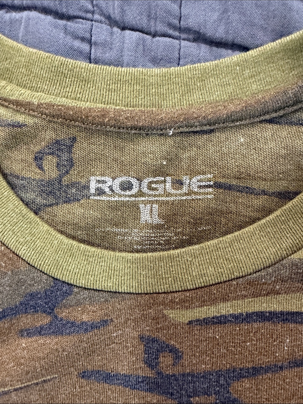 Rogue Camo Logo T-Shirt in Olive, Brown and Navy - Picture 2 of 3